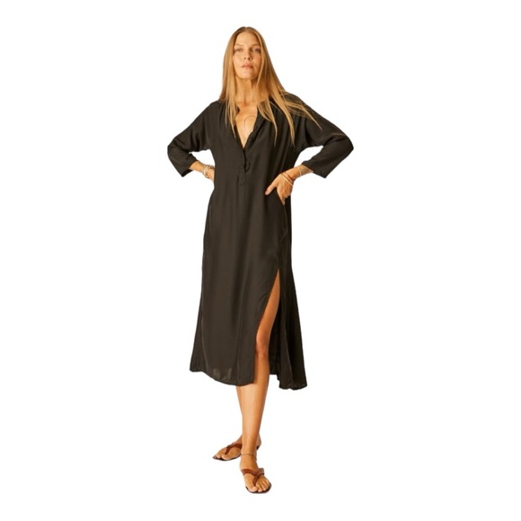 Natalie Martin Dresses & Skirts - Natalie Martin Isobel Black Silk Maxi Dress S